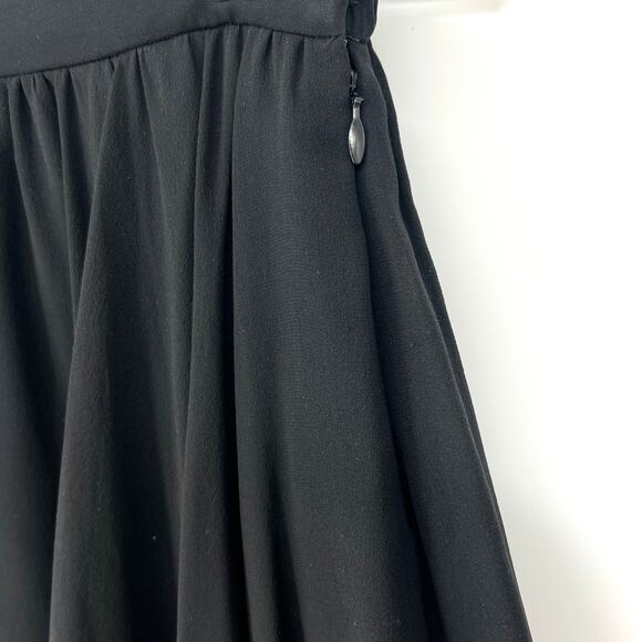 Vintage Black Ruffle Hem Silk Lined Skirt Chiffon Side Zip Size Small - Picture 3 of 6